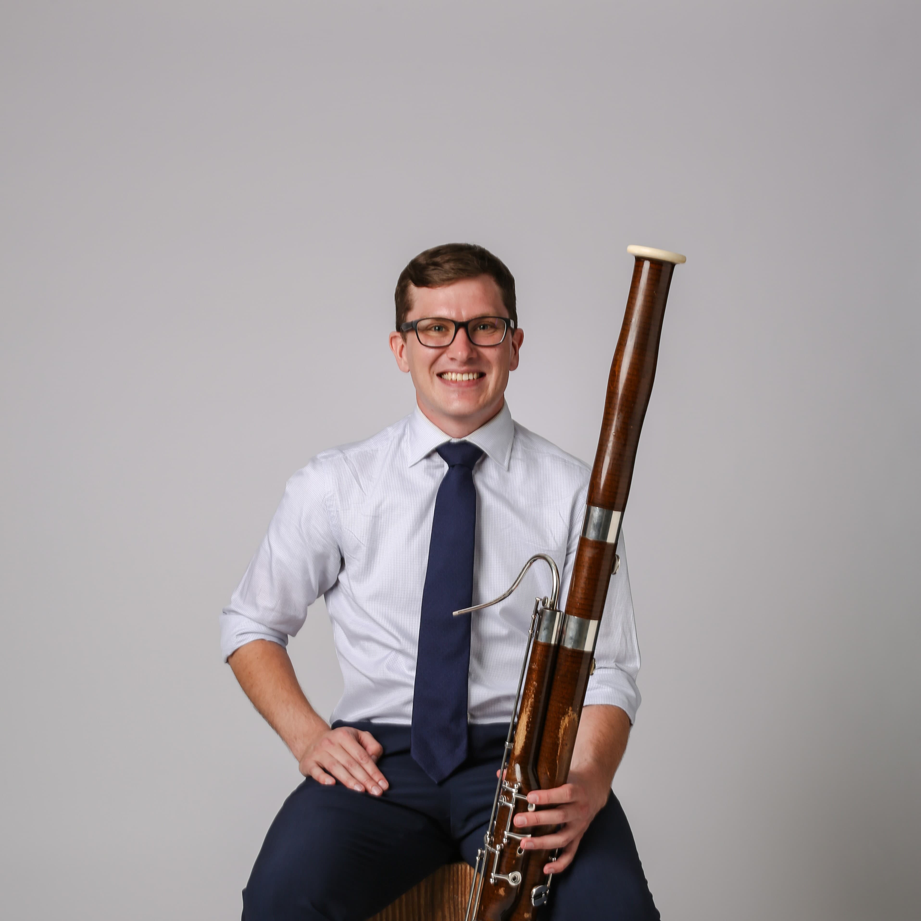 Michael Lamar with his bassoon